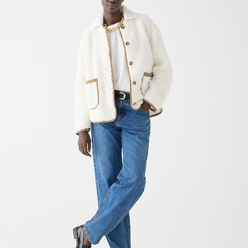 NWT J. Crew Sherpa Barn Jacket SZ Medium